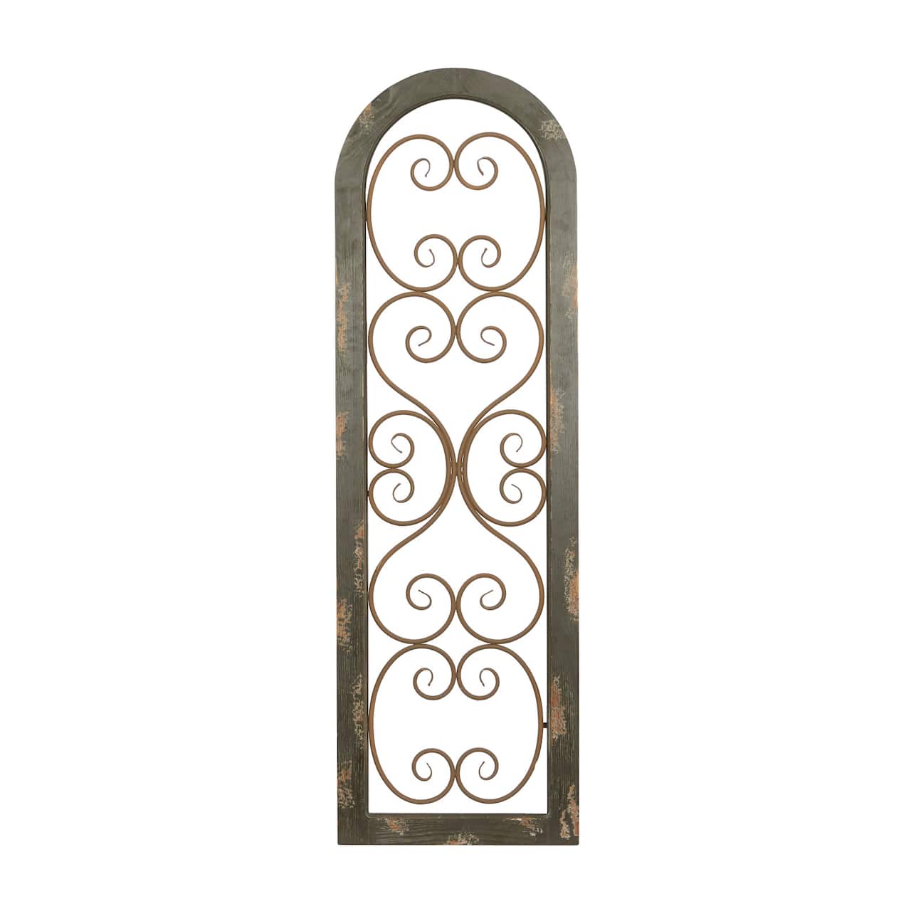 Brown Rustic Ornamental Metal Wall Decor, 48" x 15"